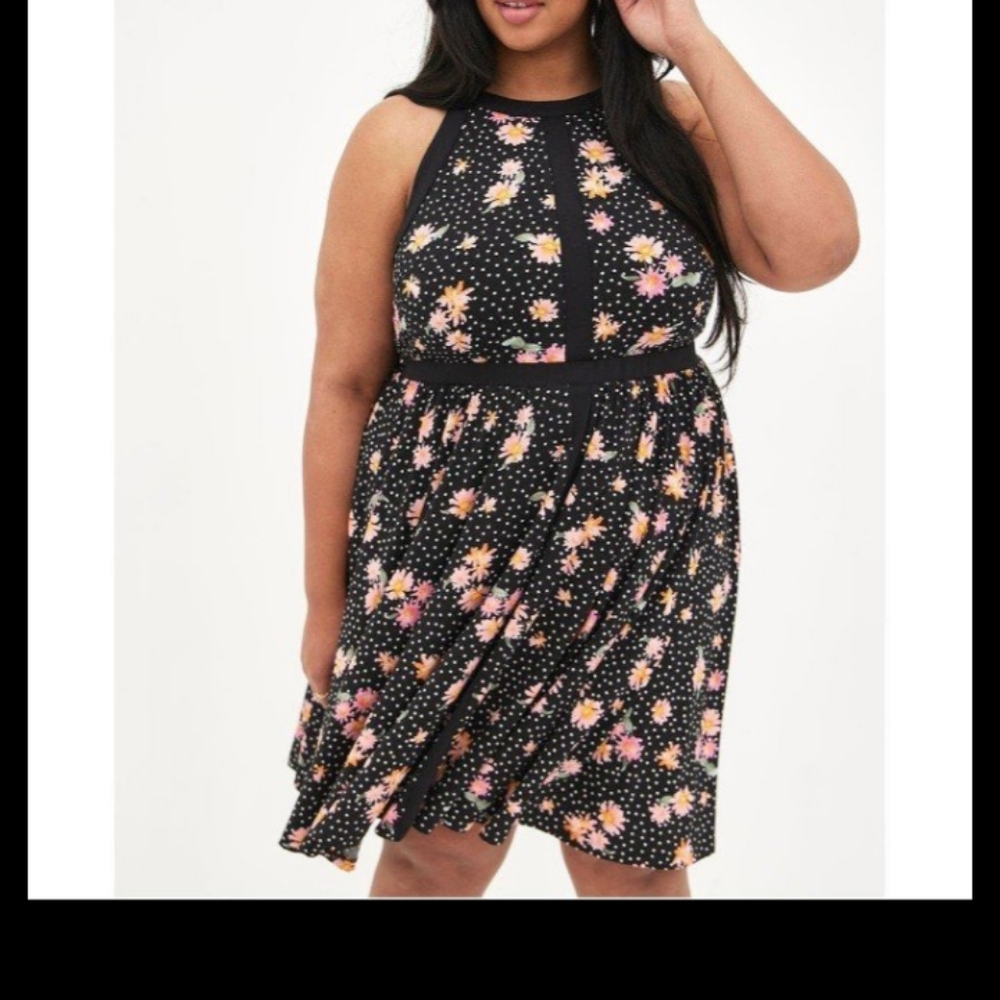 TORRID floral halter Skater Dress 1XL